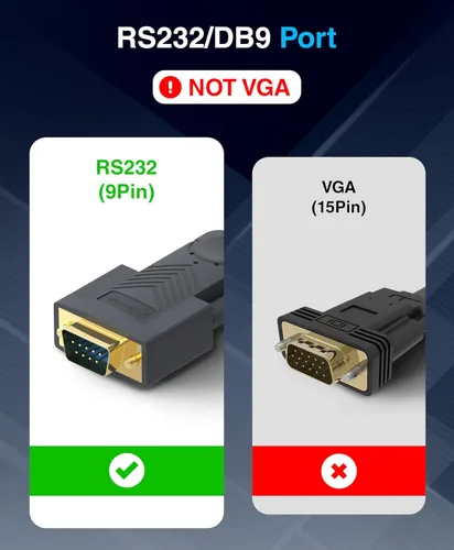 Vista 2 de BlueRigger Cable adaptador serie USB a RS232 (6 pies, USB 2.0 a DB9 macho, 480 Mbps, cable de consola, puerto serie de 9 pines) - Compatible