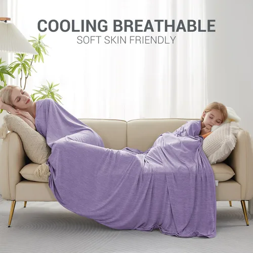 Vista 97 de Marchpower - Manta de enfriamiento para niños que duermen con calor, manta de lana fresca Arc-Chill con diseño de doble cara, fibra de enfriamiento