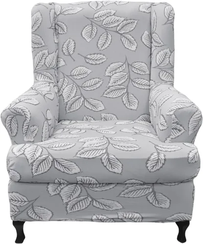 Vista 15 de Eco-Ancheng Fundas para silla con respaldo de ala, 2 piezas, fundas elásticas para silla con respaldo de ala, fundas para sillón con respaldo