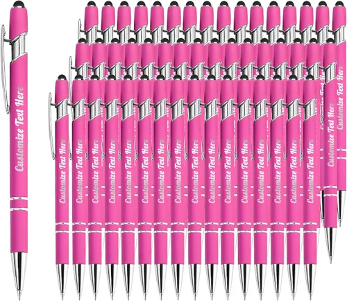 Vista 15 de Hasta 500 bolígrafos personalizados a granel con logotipo de mensaje de nombre comercial, bolígrafos grabados personalizados con lápiz óptico