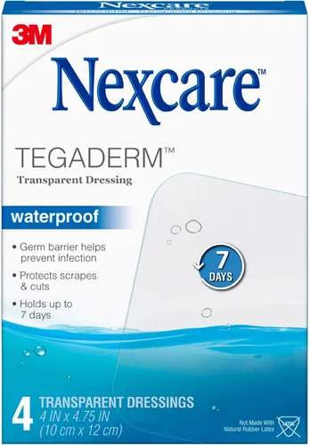 Vista 6 de Nexcare Tegaderm apósitos transparentes 4 pulgadas x 4-3/4 pulgadas 4 cada uno (paquete de 2)