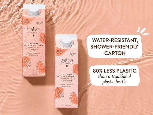 Vista 3 de Babo Botanicals Defining Baobab & Rosehip Shampoo + Bundle with Conditioner – For extra dry, curly hair – Smooth & Define – Passion Fruit Ferment