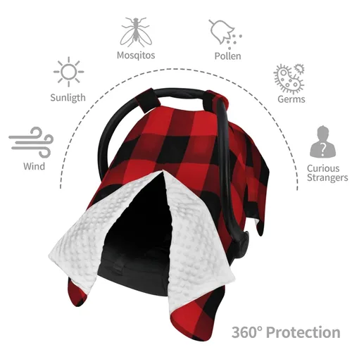 Vista 8 de Cubierta de toldo para asiento de automóvil para bebé, suave y transpirable, fundas de lactancia materna, multiuso, cochecito de bebé, regalo