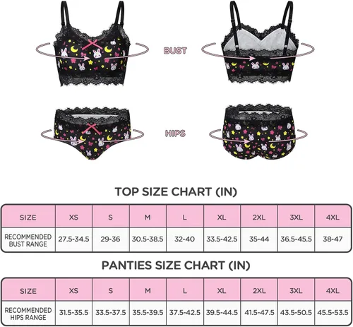 Vista 4 de Littleforbig Conjunto de ropa de dormir de encaje para mujer, ropa de dormir con tirantes y pantalones cortos, lencería bralette conjunto de ropa