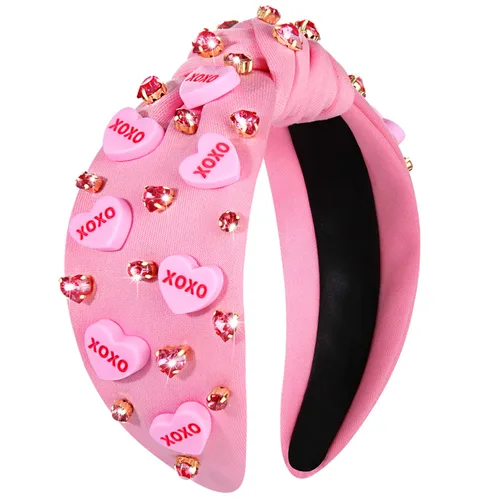 Vista 19 de mokkia Diademas de corazón para el día de San Valentín para mujer, accesorios para el día de San Valentín, diadema anudada con corazón con cuentas