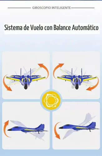 Vista 3 de Avión de control remoto para niños, aerolínea RC RTF, avión RC de 2 canales con giroscopio, juguetes de chorro RC de espuma EPP duradera