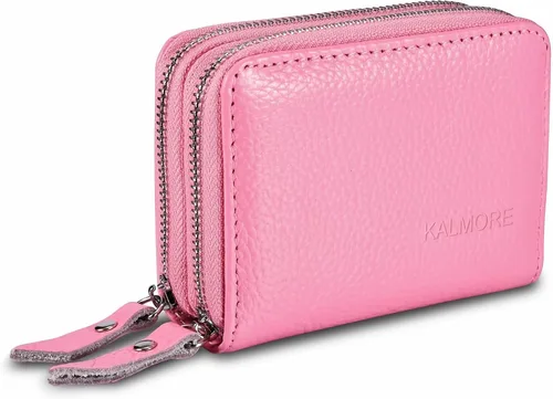 Vista 11 de Cartera de piel auténtica para mujer, con cremallera espaciosa y segura, para tarjeta ..., negro