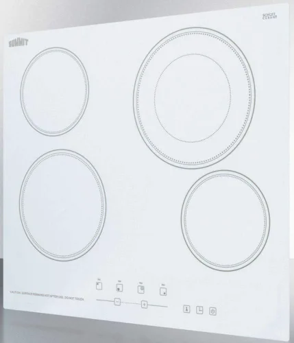 Vista 7 de Summit CR4B23T6W - Placa eléctrica de 24 pulgadas con 4 quemadores, 230 voltios, compatible con ADA, color blanco