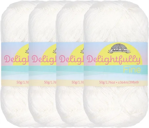 Vista 66 de JubileeYarn - Ovillo de hilo deliciosamente fino, 1.76 oz/madeja de rayón de bambú, color rosa polvo, 4 madejas