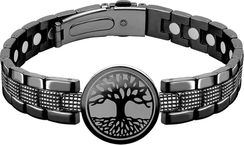 Vista 18 de JEROOT Pulseras magnéticas de ultra resistencia, pulsera para mujeres y hombres, imanes de neodimio de 3500-6000 Gauss, joyería de regalo de terapia