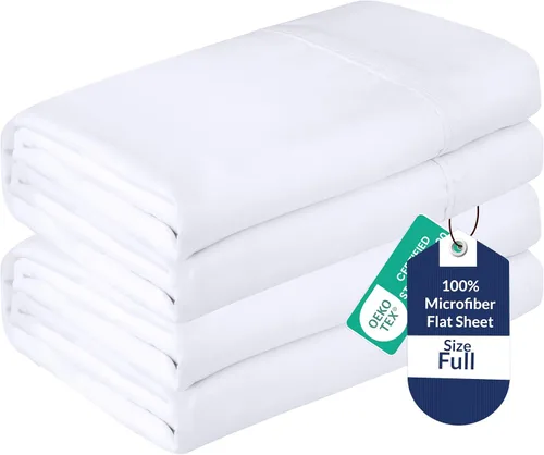 Vista 64 de Royale Linens Juego de 6 sábanas encimeras a granel, sábanas superiores, microfibra suave de 1800, resistente a las arrugas y a las manchas