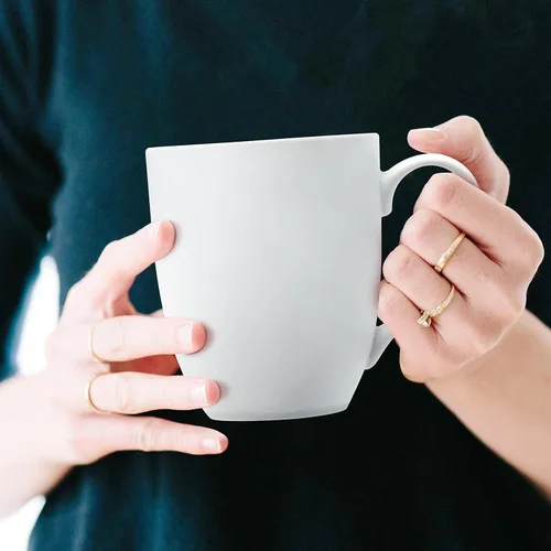 Vista 7 de DISCOUNT PROMOS Juego de 10 tazas de porcelana vitrificada Bistro, 11 oz. - Gres, café, té, blanco