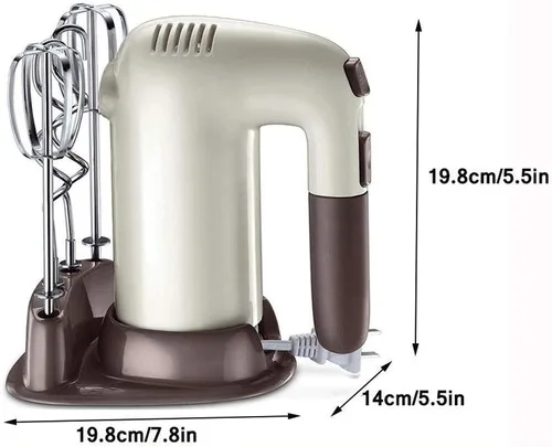 Vista 2 de Creamy-white 200W Copper Motor Eggbeater, 5 speed Adjustment and Temperature Control, Four-rod Electric Mixer