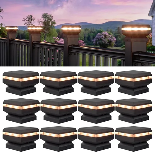 Vista 12 de Egadis Luces solares para postes de 2.56 pulgadas x 2.56 pulgadas, paquete 16