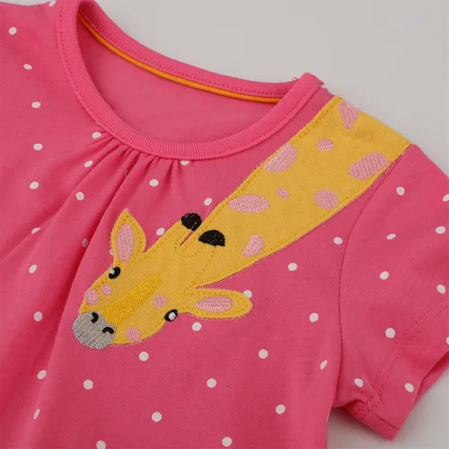 Vista 3 de Vestido casual de algodón de manga corta para niñas pequeñas, vestidos básicos para leggings Animales (Animals)