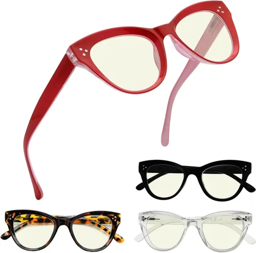 Vista 8 de Eyekepper Paquete de 4 lentes con diseño de ojo de gato de gran tamaño para mujer Lupa para mujer, elegantes lentes de lectura para mujer