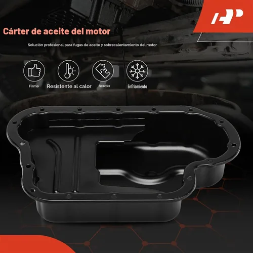 Vista 3 de A-Premium Cárter de aceite de motor con tapón de drenaje