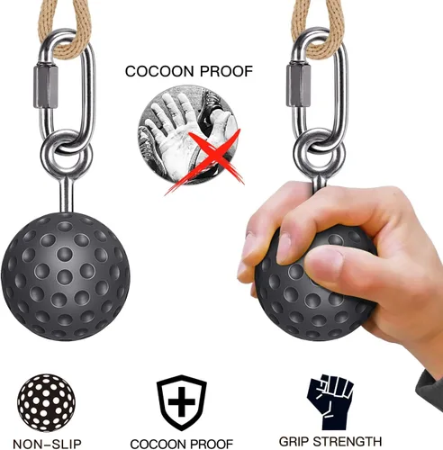 Vista 3 de SELEWARE Non-Slip Pull Up Power Balls, Rock Climbing Grips for Strength Training, Forearm and Hand Exerciser for Chin Up Bar, Kettlebell, Barbell