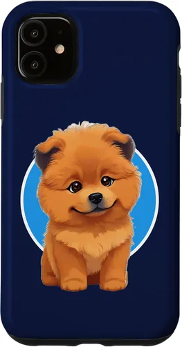 Vista 5 de iPhone 15 Cute Happy Chow Puppy Dog Cartoon Dog to Fall in Love Case