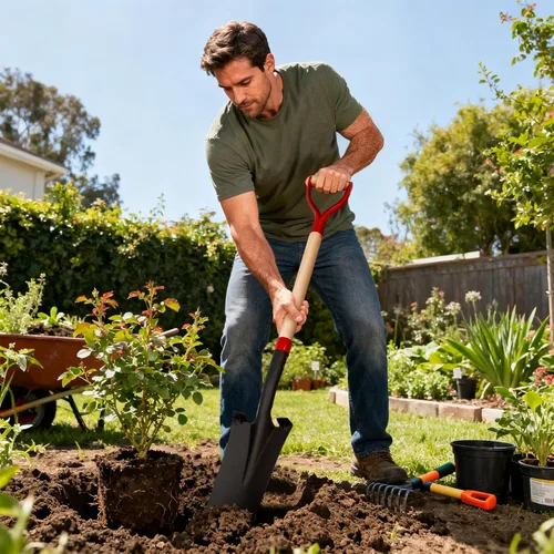 Vista 5 de Nohovu Pala para Excavar, Pala Resistente con Mango en D, Pala de Zanja para Jardinería, 45 Pulgadas