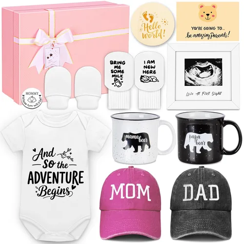 Vista 8 de Regalos para nuevos padres para parejas, regalos para mamá y papá por primera vez, regalos para futuros padres, revelación de género y regalos