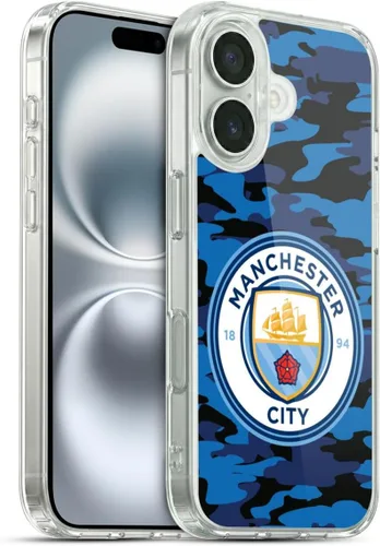 Vista 51 de Head Case Designs Funda de gel con licencia oficial del Manchester City Man City FC Blue Moon Badge Camou [protección de grado militar] compatible