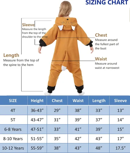 Vista 7 de CANASOUR - Pijama tipo mameluco para niñas y niños, unisex, de anime y de una pieza, para Halloween, Navidad, fiesta de disfraces y Cosplay, talla 4T