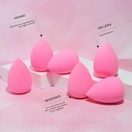 Vista 8 de AOA Studio Juego de 6 esponjas de maquillaje de colección, esponja de maquillaje, sin látex y de alta definición, súper suave, juego de 6 esponjas