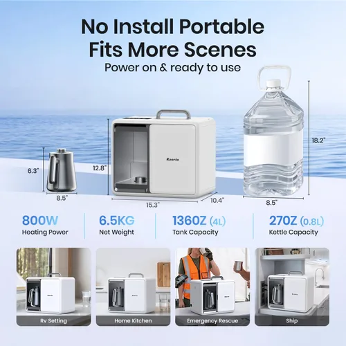 Vista 9 de Sistema de filtro de agua de ósmosis inversa para encimera, purificador de agua RO para agua potable en el hogar, filtro RO portátil