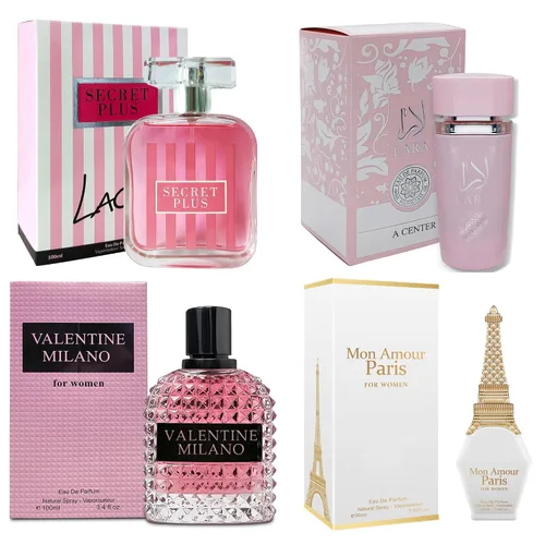 Vista 29 de A CENTER Juego de perfume de 4 piezas para mujer, set de regalo