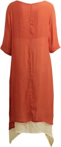Vista 4 de Versear Vestido largo suelto para mujer, estilo bohemio, estilo túnica, vintage, con capas, casual, para mujer