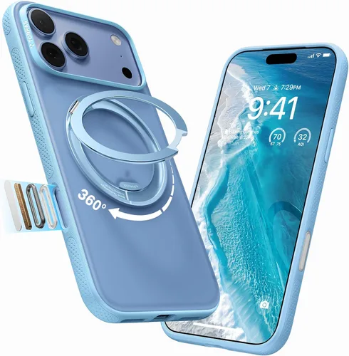 Vista 32 de TORRAS Funda con soporte magnético 360 para iPhone 18 Pro, O3 Fitness Borgoña