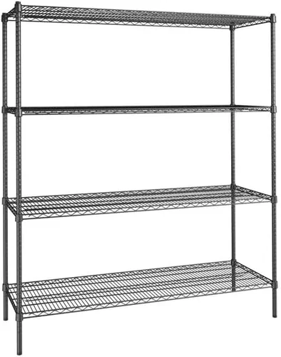 Vista 152 de Kit de 4 estantes de epoxi verde NSF de 21 x 72 pulgadas con postes de 86 pulgadas, estantería de almacenamiento resistente, kit de estantería