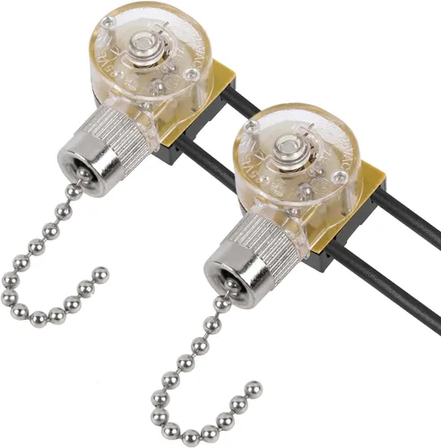 Vista 9 de Hunter ZE-109 - Interruptor de luz de ventilador de techo, paquete de 2 interruptores eléctricos de cadena de encendido y apagado para ventiladores