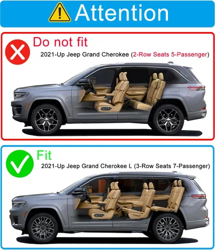 Vista 2 de Lightronic Visera de ventana de ventilación automática de montaje exterior extraduradera, se adapta a Jeep Grand Cherokee L 2021-2026 (7 asientos)