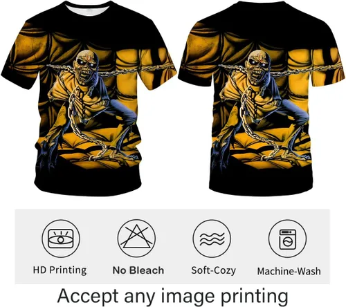 Vista 3 de ARTPETSPI Camiseta divertida con diseño de calavera