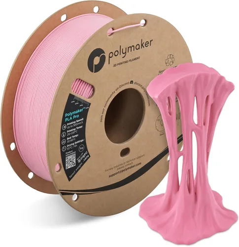 Vista 44 de Polymaker PLA Pro Filament 1.75mm 1KG Black, High-Impact Resistance Tough, High Speed Up to 300mm/s, Clean Surface, Low-Warp, Easy to Print on