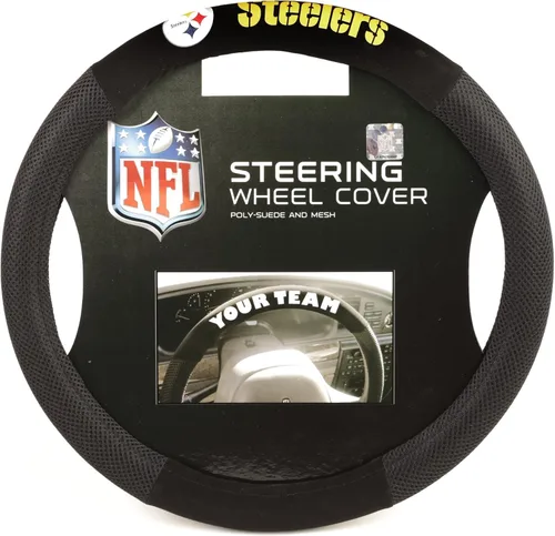 Vista 9 de NFL funda de gamuza de poliéster para volante Negro (Black/Team Colors)