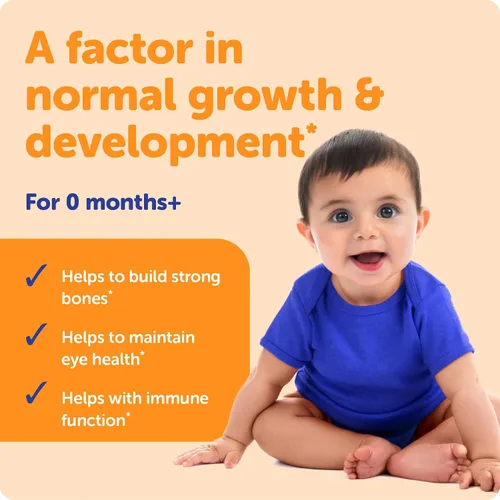 Vista 4 de Ddrops® Vitaminas líquidas orgánicas para bebés A&D gotas para bebés, 60 gotas. Apoya la salud ocular de los bebés, el desarrollo óseo y la función