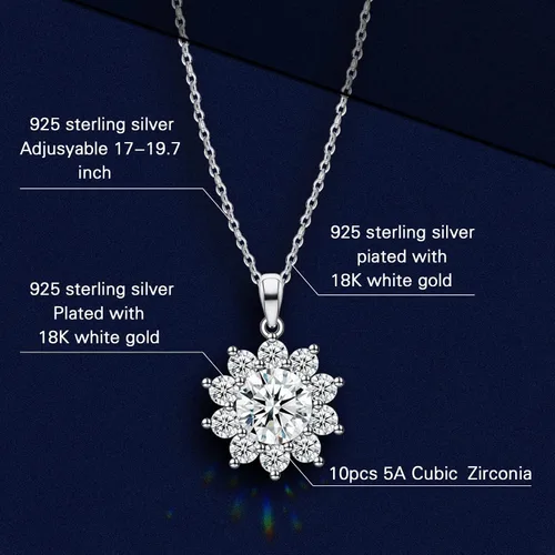 Vista 7 de CNUGGCH Diamond Pendant Necklaces for Women, Anniversary Birthday Gifts for Wife Soulmate, Jewelry Gift for Women Mom Girlfriend Girls Her