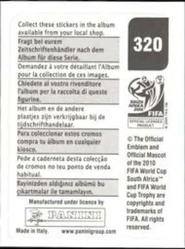 Vista 2 de Pegatinas de la Copa Mundial de la FIFA de Panini 2010 #320 Eric Addo Ghana - Adhesivo oficial de álbum de fútbol (2 pulgadas x 1.5 pulgadas)