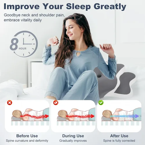 Vista 7 de Cervical Neck Pillow for Neck Pain Relief, Side Sleeper Pillows for Adults