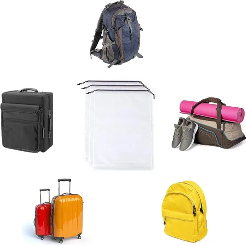 Vista 2 de Bolsa de zapatos transparente con cordón, organizador de zapatos para viajes en casa, bolsa de zapatos de viaje, organizador de zapatos portátil