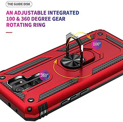 Vista 3 de Funda para Xiaomi Redmi 9 de 6.53 pulgadas con protector de pantalla de vidrio templado [2 unidades], híbrida resistente de doble capa