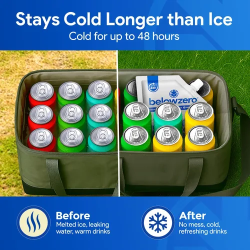 Vista 3 de Below Zero Reusable Ice Packs for Coolers – Long Lasting Cooler Ice Pack Blocks, Leak-Proof Freezer Packs for Camping, Lunch Boxes & Travel