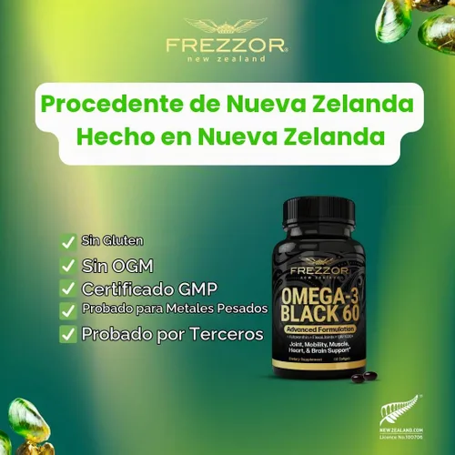 Vista 5 de Frezzor Omega-3 natural Aceite de mejillón de labios verdes 60 cápsulas blandas