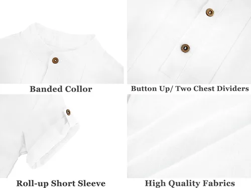 Vista 5 de Camisa Henley de manga corta con botones para niños pequeños