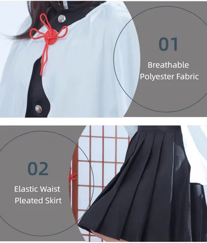 Vista 6 de Nuoqi Zentisu Tanjiro - Disfraz de cosplay para adulto de Giyuu Tomioka, traje de Shinobu, anime, Halloween