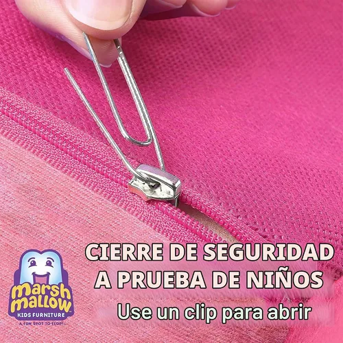 Vista 4 de Muebles Marshmallow para niños, sofá de espuma 2 en 1, Minnie Mouse, por Spin Master Cama de espuma extraíble para descansar, sentarse y tomar