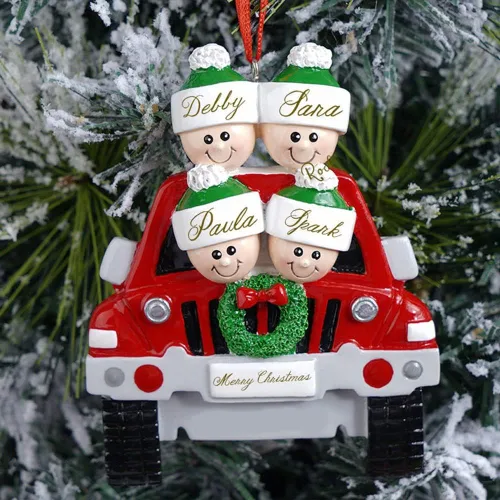 Vista 9 de Adorno personalizado para árbol de Navidad, familia de 2 nombres, adorno de Navidad con nombre personalizado para la familia (2 nombres)